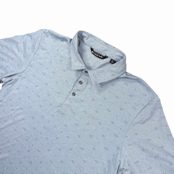 Travis Mathew Other - TravisMathew Men’s XL Light Blue Micro Print Golf Polo Golf Legend Embroidered